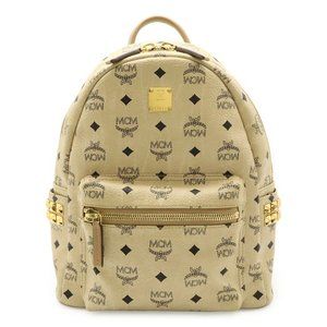 MCM Cream Leather Backpack
